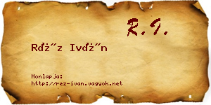 Réz Iván névjegykártya